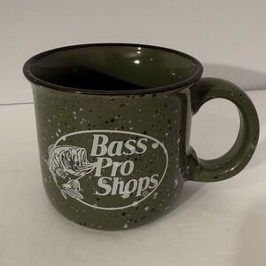 Bass‎ Pro Shop Forest Green Speckled Ceramic Coffee Mug-Camping Hunting Fishing